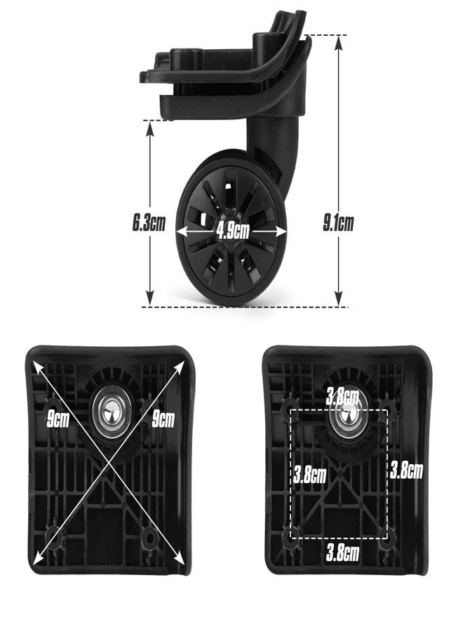 Zoofen Replacement Luggage Wheel Suitcase Repair Spinner Wheels Luggage Accessories（W249B，2pcs） - Image 2